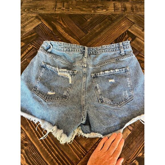 Vervet Color block Denim Cut Off Jean Shorts Women Large Fringe Western Summer - Picture 4 of 12